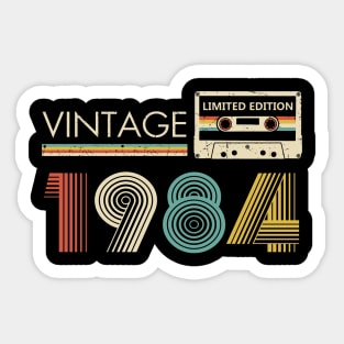 39th Birthday Vintage 1984 Limited Edition Cassette Tape Sticker